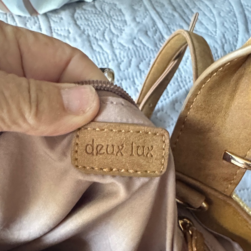 Deux Lux Tan Fringe Tote with Leather Handles - Picture 2 of 6